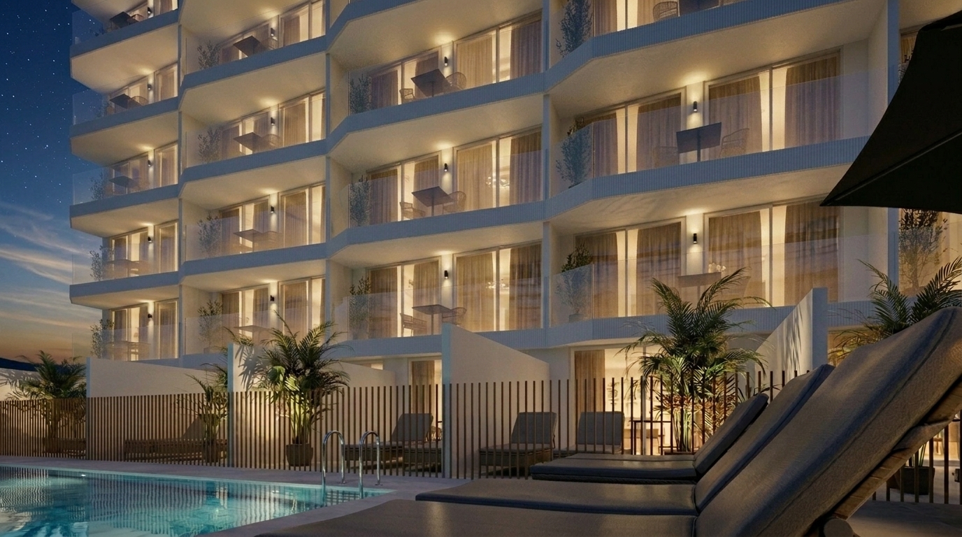 Piscina de noche