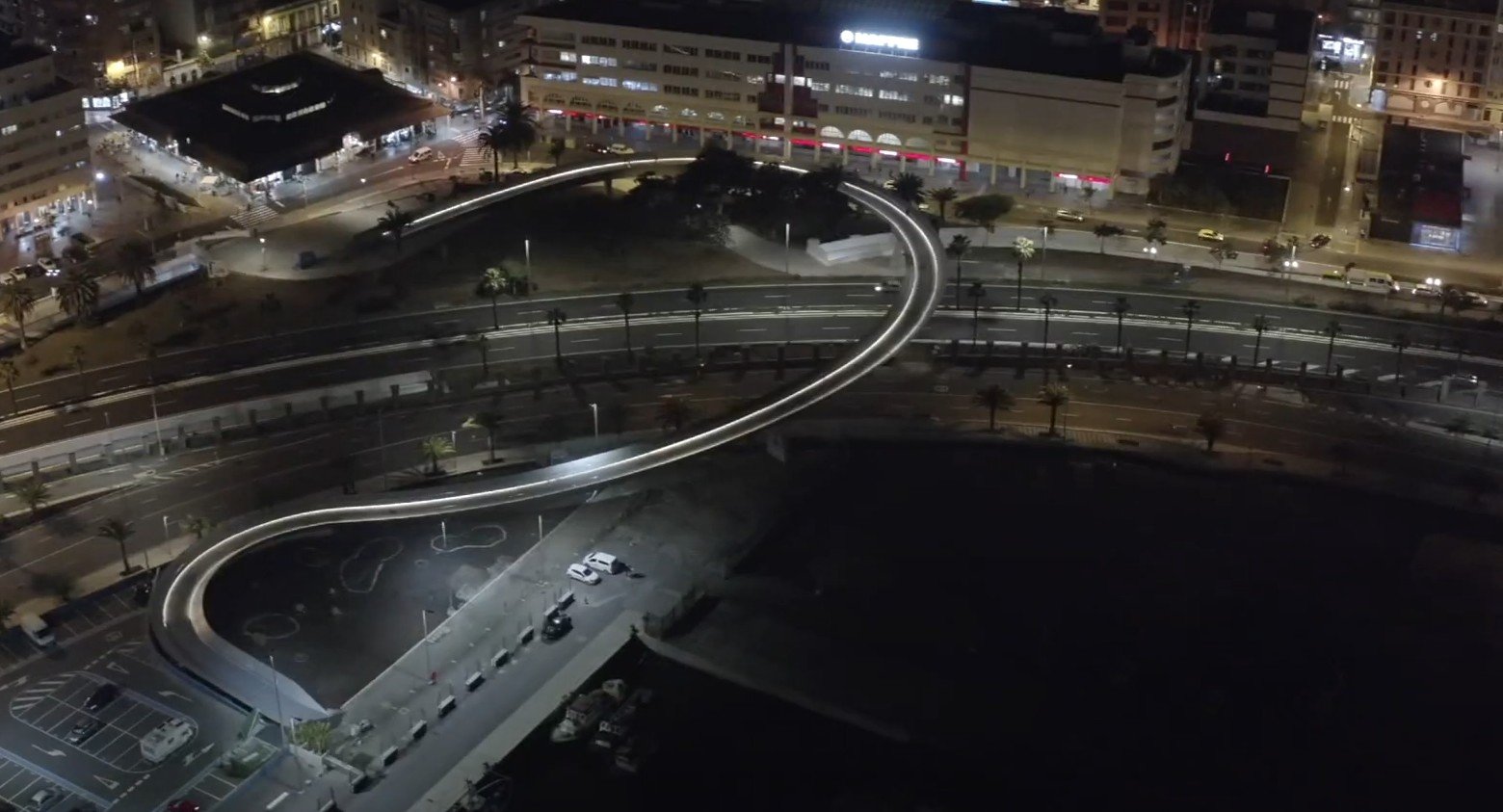 Vista aérea de la pasarela